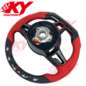 Accesorios Interiores para Automóviles Porsche 718 911 918 981 987 996 Panamera Macan Cayenne, Volante de Cuero Genuino y Fibra de Carbono - Product Image 3