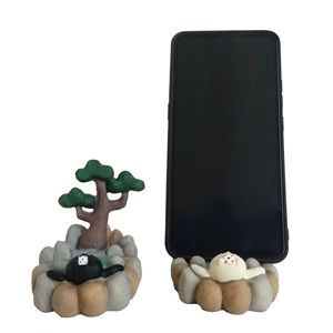 Tatami Japonés, Artículos de Abarrotes Zakka, <span class=keywords><strong>Tres</strong></span> Flores, Gato, Cerdo Rosa, Gato de Aguas Termales, Soporte para Teléfono, Artesanías de Resina, Pequeños Adornos - Product Image 4