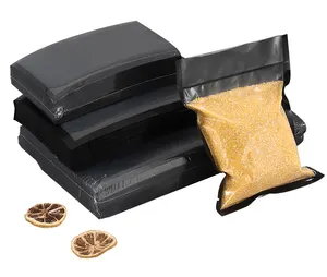 Custom food packaging grade meat saver embossed Black vacuum bag wholesale
