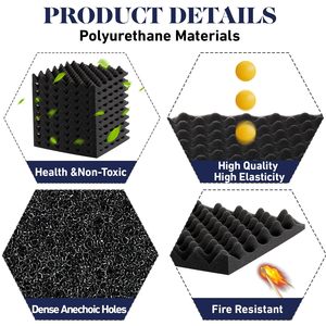 Panneaux acoustiques en mousse de carton d'œufs <span class=keywords><strong>BONNO</strong></span>, mousse insonorisante ignifuge, absorption acoustique, isolation phonique pour porte - Product Image 5