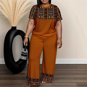 Ensemble décontracté 2 pièces pour femme, grande taille (XL-5XL), imprimé à carreaux, collection Printemps-Été 2026 - Product Image 3