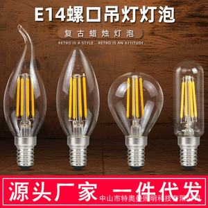 E14 Led Edison Candle <b>Bulb</b> C35 Tapered Warm Light Retro Filament <b>Bulb</b> For Home Hotel Restaurant Bar Office - Product Image 4