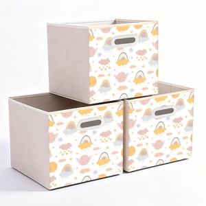 2025 nouveau Style européen 3 Pack ensemble Offre Spéciale usine personnalisé dessin animé Durable imprimé tissu tissu jouet boîte de rangement - Product Image 3
