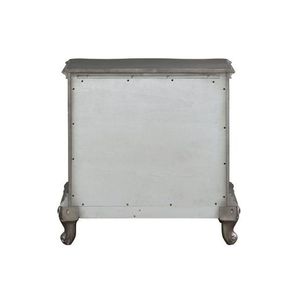Mesita de noche de madera de lujo DB con 2 cajones Acabado platino antiguo-para dormitorio o apartamento Panel Estilo de madera Muebles de dormitorio - Product Image 6