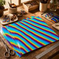 Feuille de celluloid à rayures diagonales ondulées arc-en-ciel, feuille de plastique à grain traversant pour pickguard de guitare, manche de couteau, décoration artisanale