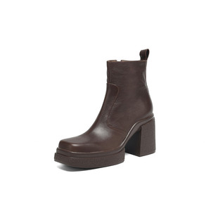 Nouvelles bottes à lacets latéraux en peau de mouton, imperméables, en cuir véritable, antidérapantes, durables, couleur unie, décontractées, chaudes, toutes saisons - Product Image 2