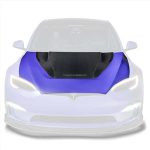 Nuevo Kit <span class=keywords><strong>de</strong></span> Capó Delantero Estilo V en Fibra <span class=keywords><strong>de</strong></span> Carbono Húmeda Negra para Tesla Model S Plaid 2023-2025 - Product Image 4