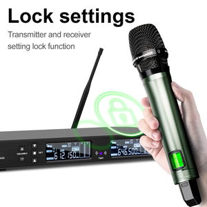 Biner DR666 Système de Microphone Sans Fil UHF Professionnel Portable à Main pour le <span class=keywords><strong>Karaoké</strong></span> et le Chant - Product Image 4