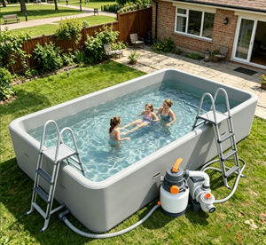 Custom Durable Drop Stitch Portable Giant <b>Inflatable</b> Plunge Pool Above Ground Outdoor Backyard Swimming Pool For Family - Product Image 1