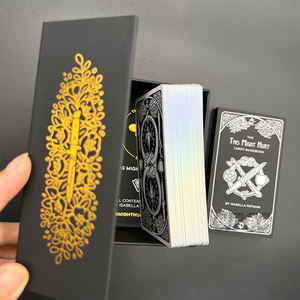Grandes cartes d'affirmation <span class=keywords><strong>Oracle</strong></span> et Tarot noires, personnalisées en boîte, avec papier d'art 300gsm/400gsm et impression sur mesure - Product Image 5
