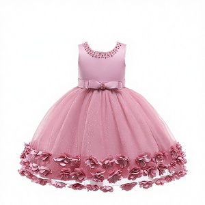 Robe de soirée formelle d'été pour filles MQATZ, col rond, motif floral, sans manches, en tulle et satin, écologique, soldes, mariage - Product Image 4