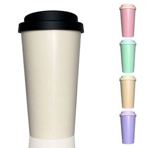 Tasses à café réutilisables en bambou de 20 oz/600 ml, portables, écologiques, compatibles micro-ondes, gobelets à boisson en plastique - Product Image 2