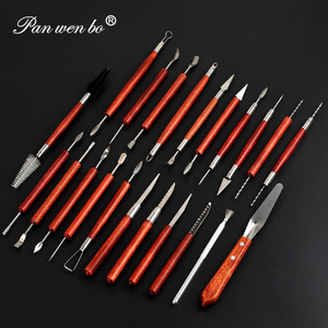 Outils de sculpture en argile Panwenbo, 6 ensembles d'outils en bois à double tête, couteaux à dentelle, outils de sculpture en céramique DIY - Product Image 4