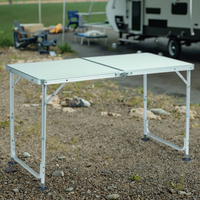 Pieds de table pliants ménagers super légers à hauteur réglable pour dîner en plein air BBQ Camping Table & Chair Set