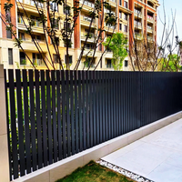 Zwart Aluminium Privacy Hek Eenvoudig Te Monteren Geen Graven Horizontale Lamellenpanelen Model 3d Voor Balkon Veiligheidstoepassing