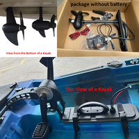 Moteur de kayak hybride sans balais Vicking 12V/24V P750B 55/65lbs avec propulsion par pédale - Utilisation en mer pour 1 personne