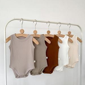 Conjunto de <span class=keywords><strong>Chaleco</strong></span> y Mono para Bebé, Primavera 2025, Pana de Algodón, Estilo Coreano, Color Sólido, para Recién Nacidos - Product Image 3