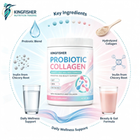 Poudre de collagène à marque privée avec probiotiques, saveur baies, peptides hydrolysés pour l'éclat de la peau et supplément beauté en poudre