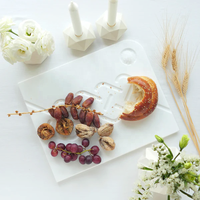Assiette à pain en acrylique pour Shabbat, cadeau de pendaison de crémaillère, plateau en Lucite, chalah avec planche à Shabbos pour enfants