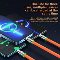 Câble de charge rapide PD 65W Type-C vers Type-C 4-en-1 USB3.0 avec gaine en nylon, blindage tressé de 1 m, 5A, pour téléphones mobiles iOS et utilisation en voiture