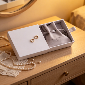 Caja de Embalaje de Joyería de Cartón Rectangular Moderna con Logotipo Personalizado, Cajón Deslizante y Grabado Impreso para Sets de Regalo - Product Image 2