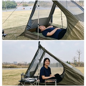 Tente en maille ultralégère personnalisée de 0,9 kg pour une personne, tente portable à armature en A pour la randonnée, le trekking et le camping - Product Image 4