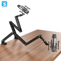 Support de bras de microphone de micro flexible universel professionnel support de microphone de bureau réglable pour la diffusion en direct en studio