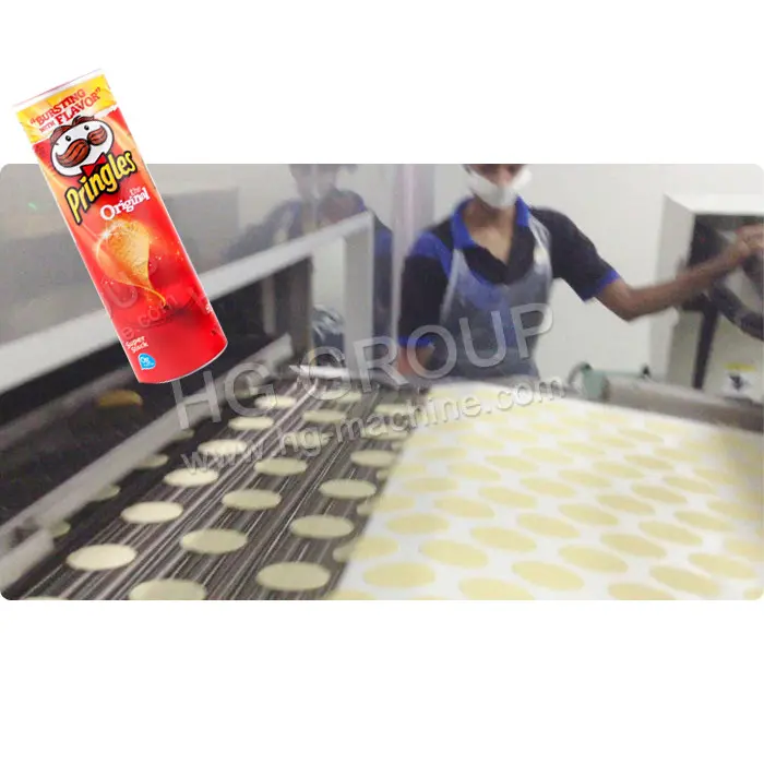 Hijyenik tasarım özel performans patates cipsi çizgi makineleri cips Pringle yüksek kapasiteli otomatik bileşik patates cipsi tesisi