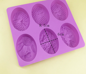 6 Cavity Bee Honeycomb Silicone <b>Soap</b> Mold DIY Handmade Baking <b>Mould</b> For Candle Chocolate - Product Image 4