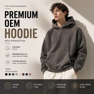 Servizio di Produzione di Felpe di Lusso per Uomo |   Felpa con Cappuccio Personalizzata Effetto Invecchiato e Lavaggio Acido |   Fabbrica OEM ODM di Abbigliamento Streetwear Pesante con MOQ Basso - Product Image 1
