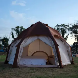 Barraca de ar para acampamento familiar inflável portátil original, barraca de ar personalizada para acampamento ao ar livre em lona