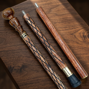 Bastón de Senderismo de Madera Maciza, Bastón de Caminata con Mango en T de Latón Resistente, Diseño Vintage Elegante, Ligero, Portátil y Plegable en 3 Secciones - Product Image 3