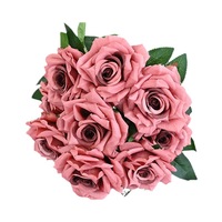 Head Diamond Rose Kunstbloemenboeket Realistische neprozen voor bruiloft Bloemstuk Thuis Tafeldecoratie