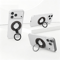Support de téléphone pliable en aluminium avec anneau de maintien et béquille, rotatif à 360°, support magnétique en anneau, vente en gros