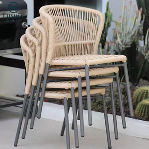 Mobili da esterno Design moderno impilabile da giardino sedie impilabili in vimini Rattan sedia da pranzo da esterno - Product Image 1