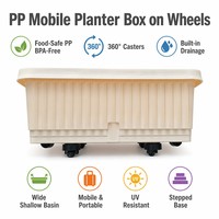 Jardinière rectangulaire surélevée en plastique PP vert et blanc, modèle 550, design moderne à panneaux grillagés, drainage, pour jardin domestique