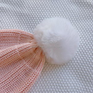 Gorro <span class=keywords><strong>de</strong></span> Punto <span class=keywords><strong>para</strong></span> Recién Nacido <span class=keywords><strong>de</strong></span> 0 a 3 <span class=keywords><strong>Meses</strong></span>, Gorro <span class=keywords><strong>de</strong></span> Navidad Rosa Bebé con Pompones Grandes <span class=keywords><strong>de</strong></span> Piel Sintética <span class=keywords><strong>de</strong></span> Zorro, <span class=keywords><strong>Turbante</strong></span> Acanalado, Gorro <span class=keywords><strong>de</strong></span> Invierno <span class=keywords><strong>para</strong></span> Bebé - Product Image 3