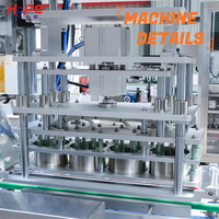 Machine de scellage automatique linéaire à 4 têtes pour gobelets, bouteilles, verres et bocaux en plastique multicouche