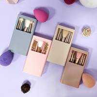 Ensemble professionnel de 5 pinceaux de maquillage synthétiques vegan pour le visage et le correcteur, avec logo personnalisé