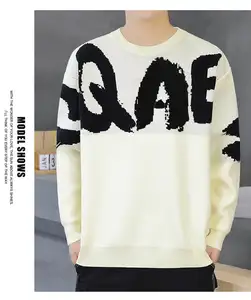 Custom Logo OEM   ODM Men Sweater Pullover Jacquard Pattern Knitted Top Winter Crew Neck Jumper Men Knitwear Custom Knit Sweater