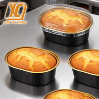 Moule à gâteau miniature en aluminium XC Y24 68 ml avec couvercle en plastique, jetable, qualité alimentaire, résistant au four