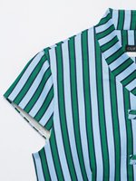 Ensemble Blouse et Pantalon Rayé à Nœuds Personnalisé 2026 – Tenue de Bureau Deux Pièces OEM/ODM Élégante pour Femme, Style Vintage Décontracté