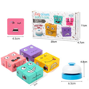 Rompecabezas de Bloques de Madera con Expresiones Faciales para Niños, Cubo Mágico Cambia Caras, Juguete Educativo - Product Image 6