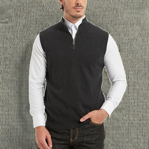 Custom High Quality Brandour Apparels <b>Knitted</b> 100% Cotton Winter Front Logo <b>Vest</b> Casual Outdoors Golf <b>Vest</b> for <b>Men</b> Shoulder Full - Product Image 2
