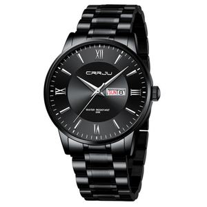Montre à quartz pour homme étanche 3ATM, boîtier en alliage de 43 mm, cadran à aiguilles en verre, CRRJU 2175, loisirs, sports, affaires, bracelet en acier inoxydable - Product Image 5