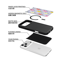 Coque de téléphone AG Feeling Black Edge avec motif éclair doré pour iPhone 17, 17 Pro Max, 16 Pro, 15 – Coque magnétique