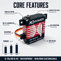 Servomoteur haute performance 22KG XQ-POWER XQ-S2221F numérique sans noyau avec engrenages en acier inoxydable étanche 8.4V pour avion RC Vente en gros OEM ODM