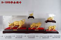 Artisanat en métal du nouvel an chinois 2021 avancé personnalisé avec statue de taureau doré plaqué or pur 24K 99.9%