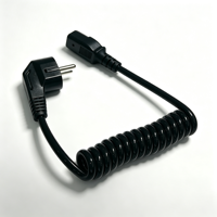 Cable de Alimentación en Espiral con Enchufe Europeo de 2 Pines IEC C13 H03VVH2-F para Línea de Suministro Europea