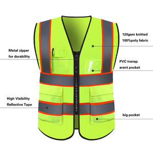 視認性の高い反射安全Tシャツ構造ポケット付きハイビズワークシャツ - Product Image 4